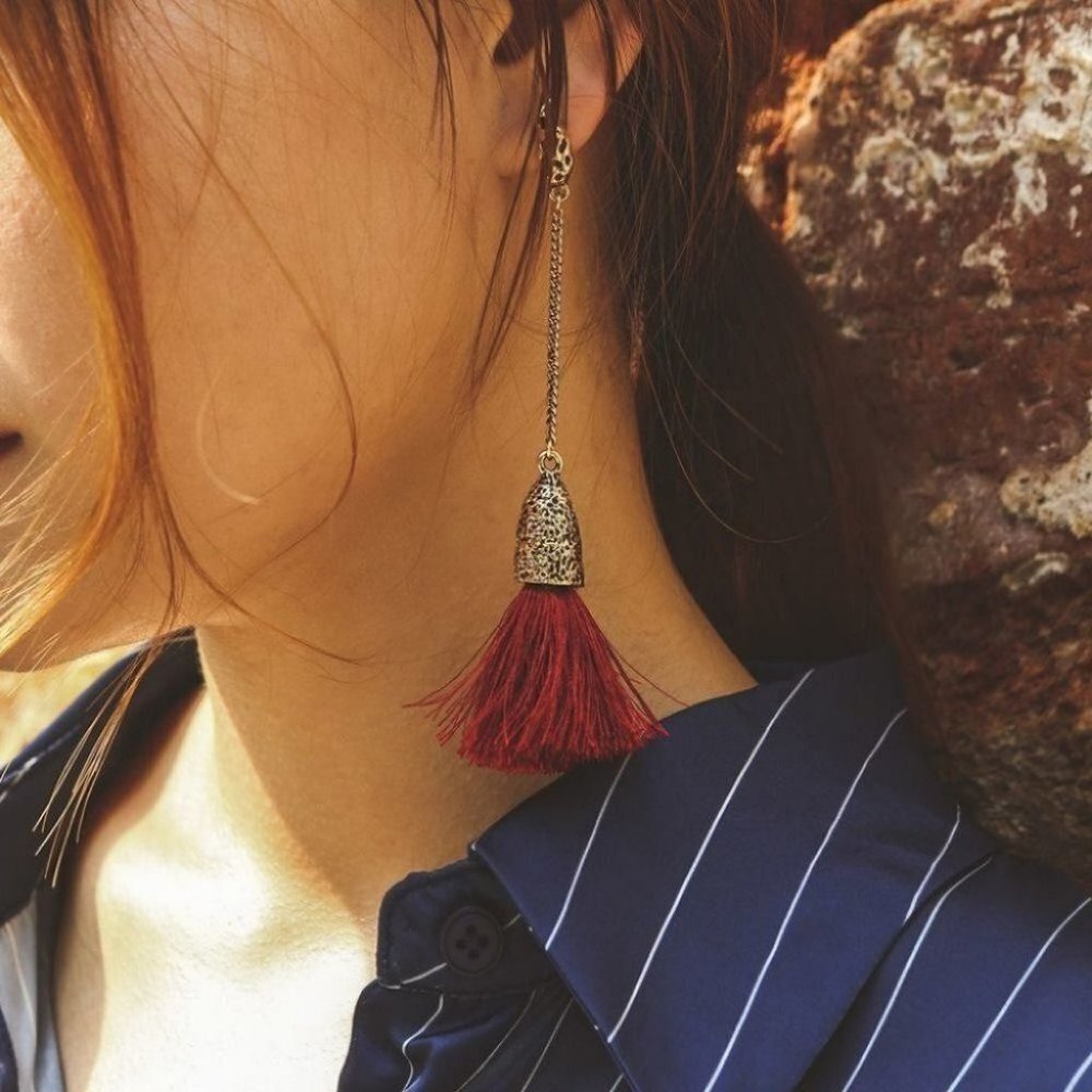 Fashion Gold drop tassels earrings